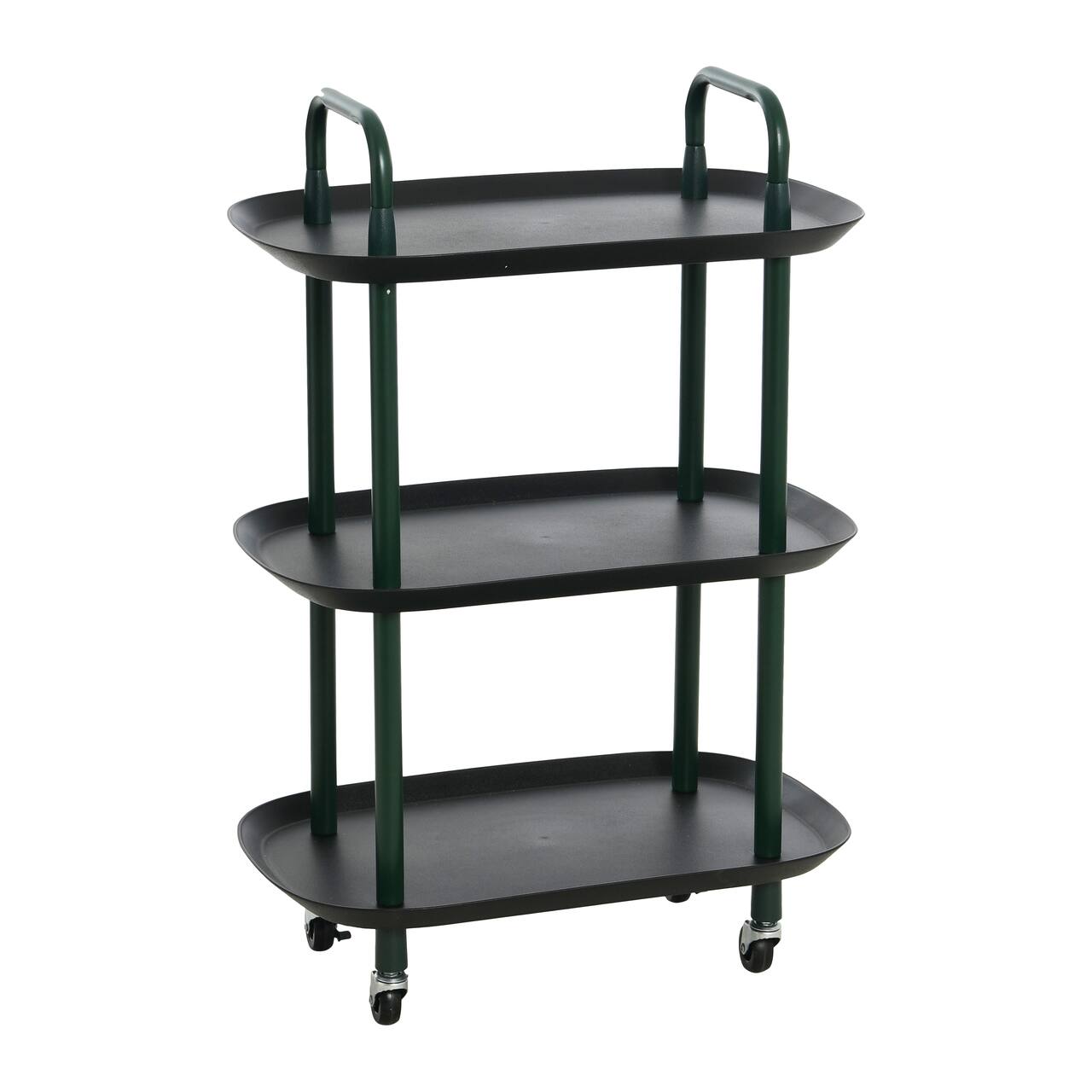 Hello Honey® Main + Mesa™ 3-Tier Modern Plastic and Metal Trolley
